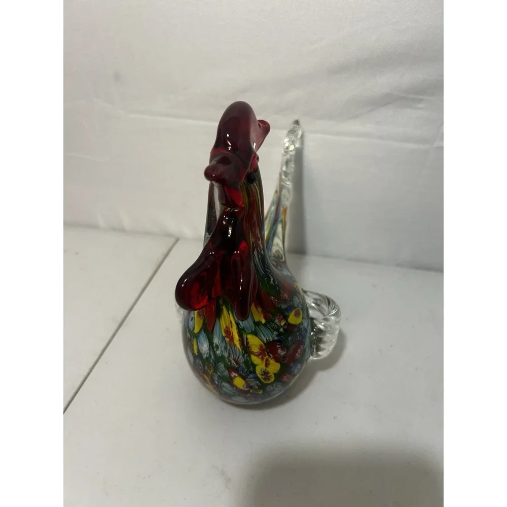 Pier 1 Millefiori Infused Glass Rooster -‎ 7 1/2